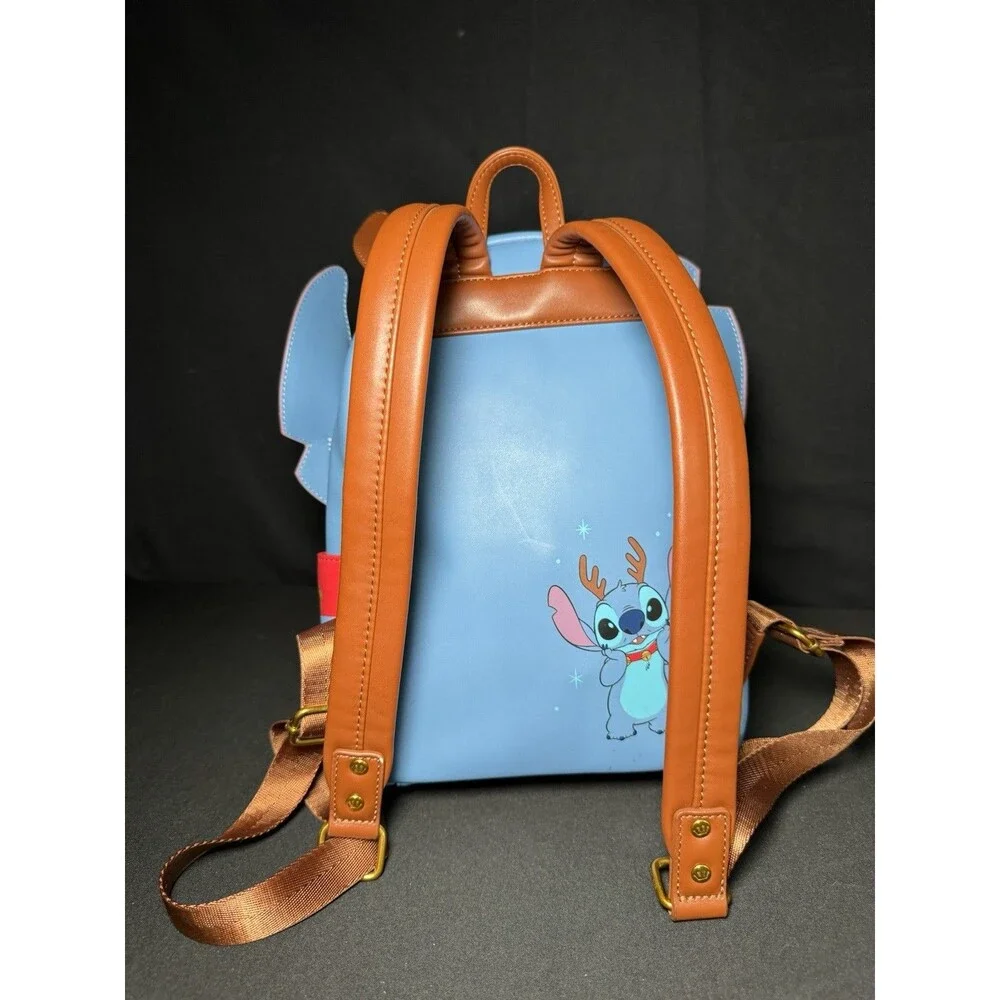 Loungefly Disney Lilo & Stitch Reindeer Sleigh Bell Mini Backpack Holiday Bag